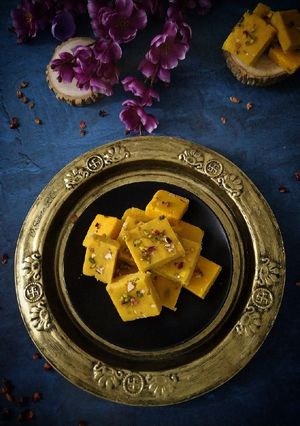 A picture of Moong Dal Burfi.