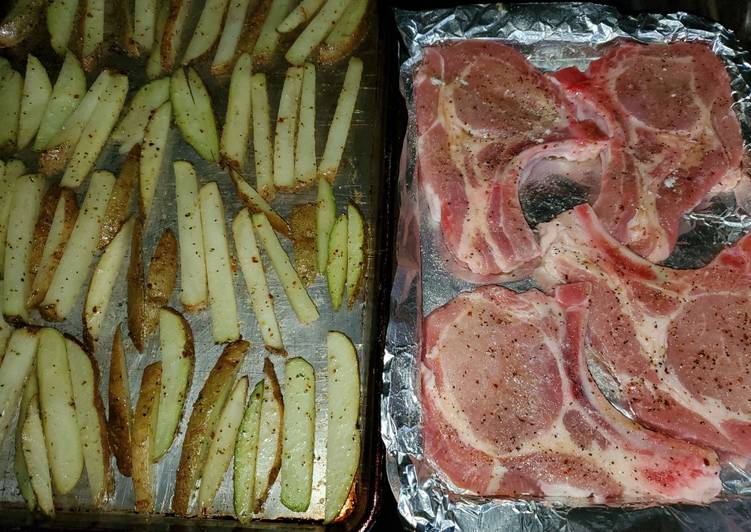 Easiest Way to Prepare Homemade Italian Pork Chops &amp; Potatoes