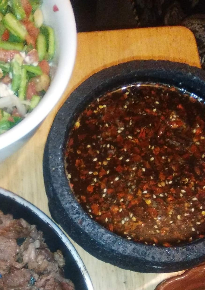 Una foto de Salsa macha con cacao