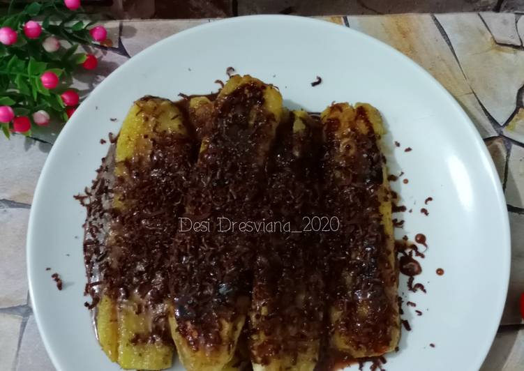 Pisang Bakar Coklat Saus Milo