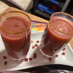 A picture of Pomegranate masala mocktail.