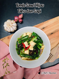 Foto resep Tumis Sawi Hijau, Tahu dan Sapi