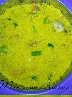 A picture of Couscous with vegetables.