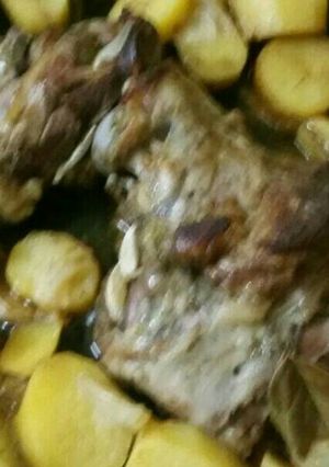 صورة لوصفة رقبه خروف بلفرن مع بطاطس