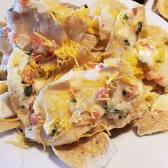 Homemade mouthwatering nachos A picture of Homemade mouthwatering nachos.