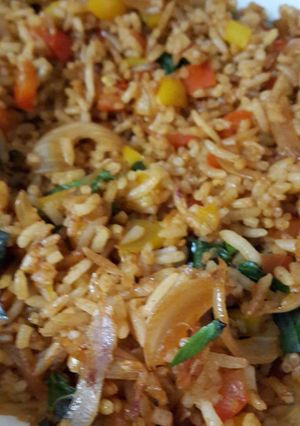 A picture of Basil fried rice.
