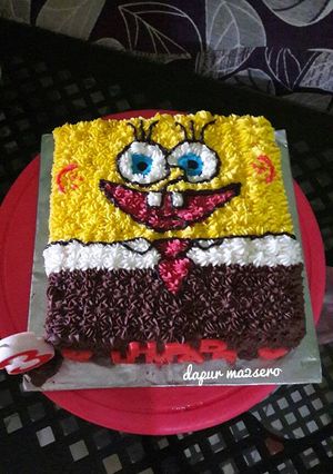 Foto resep Kue ulang tahun karakter spongebob