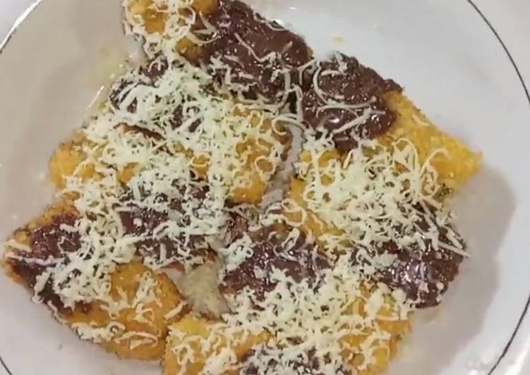 Nuget pisang krispy isi coklat keju