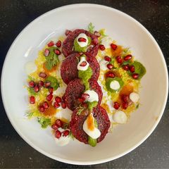 A picture of Holi Ke Rang.. Beetroot Paneer Tikki Ke Sang.