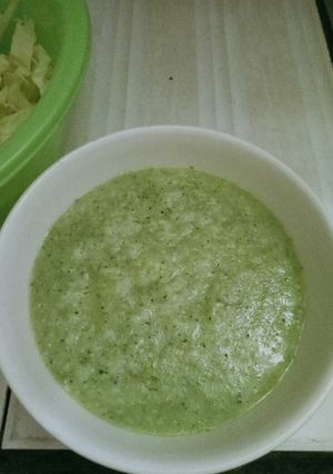 Hình của món Cháo tôm chùm ngây.