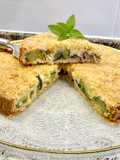 Pastel con calabacín, cebolla y queso