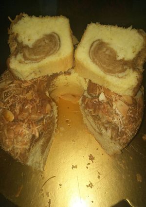 Foto resep Bolu marmer / Marble cake chesse almond
