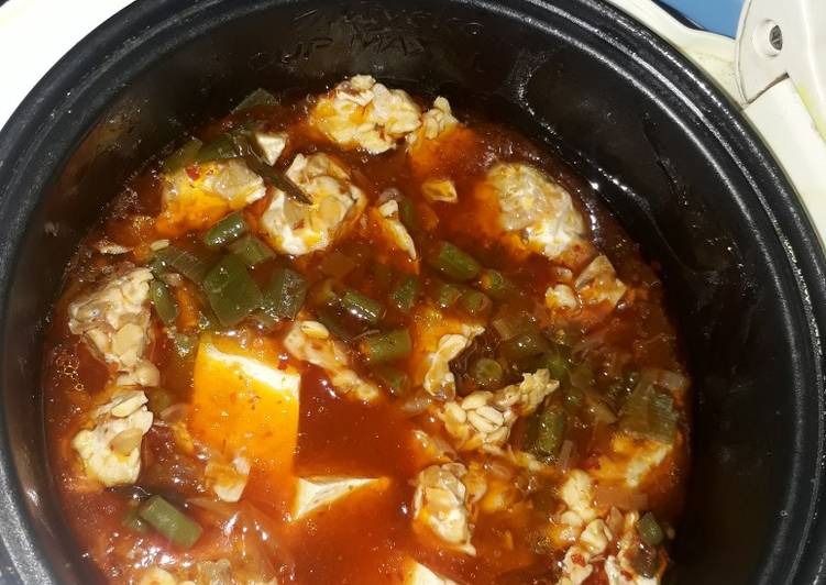 Resep: Untuk Mencoba Di RumahKacang panjang tahu tempe pedas ricecooker