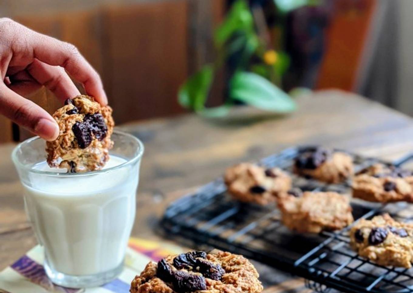 Eggless Oatmeal Raisin Cookies