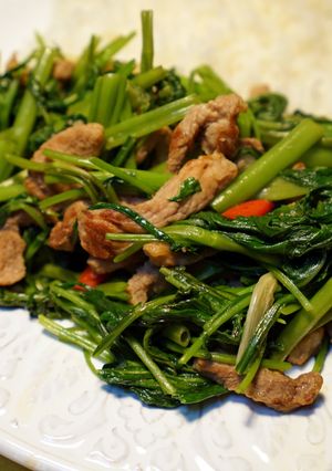 空心菜炒肉絲 的食譜成品照片