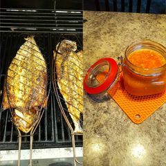 A picture of Roast Fish & Homemade Chutney - By DW.