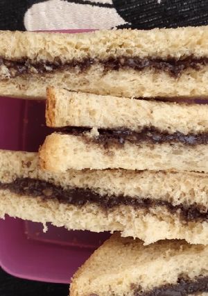 A picture of Chocolate peanut butter sandwich.