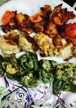 A picture of Tricolour Chicken Tikka.