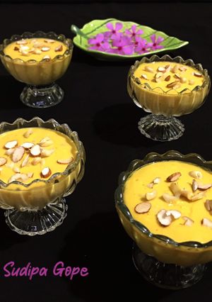 A picture of Calcium loaded Mango Yoghurt.