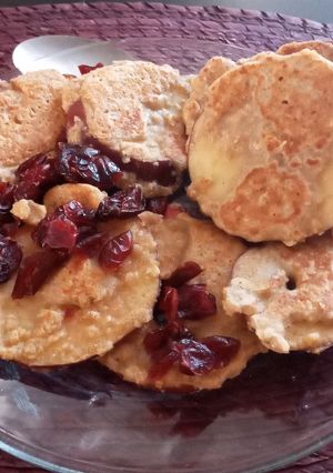 Una foto de Rodajas de manzana cubiertas de avena 🍎🌾
