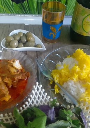 عکسی از دستور چلو ماهیچه زعفرانی عالی