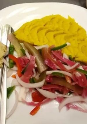 عکسی از دستور پوره سیب زمینی با دورچین