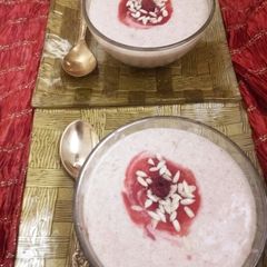 Strawberry rava kheer A picture of Strawberry rava kheer.