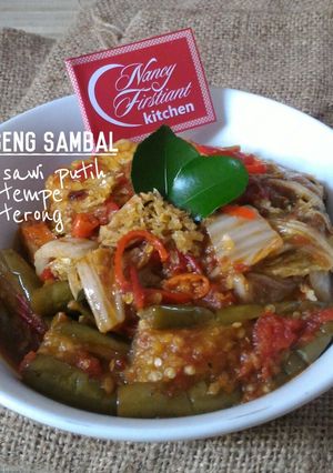 Foto resep Oseng Sambal Sawi Putih-Tempe-Terong