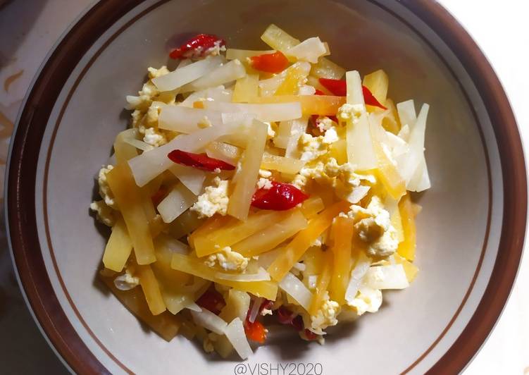 Proses mengolah 71. Oseng Pepaya Muda Anti Gagal