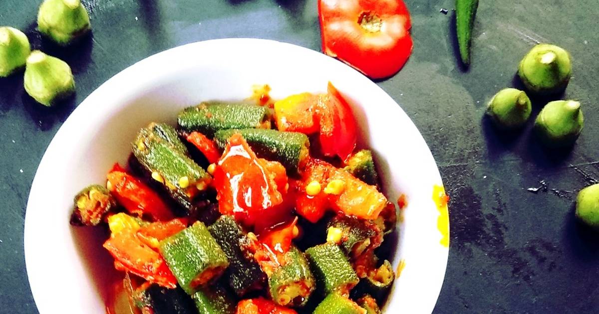 Tomato ladies finger Recipe by Pinky Jain Cookpad