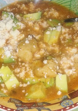 Una foto de Sopa de bolitas de masa.