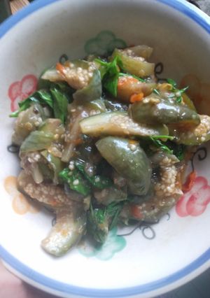 Foto resep 188. Tumis terong daun melinjo