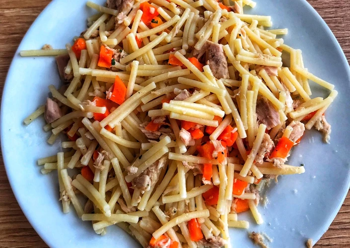 Receta Fideos con zanahoria y atún 🐟🥕