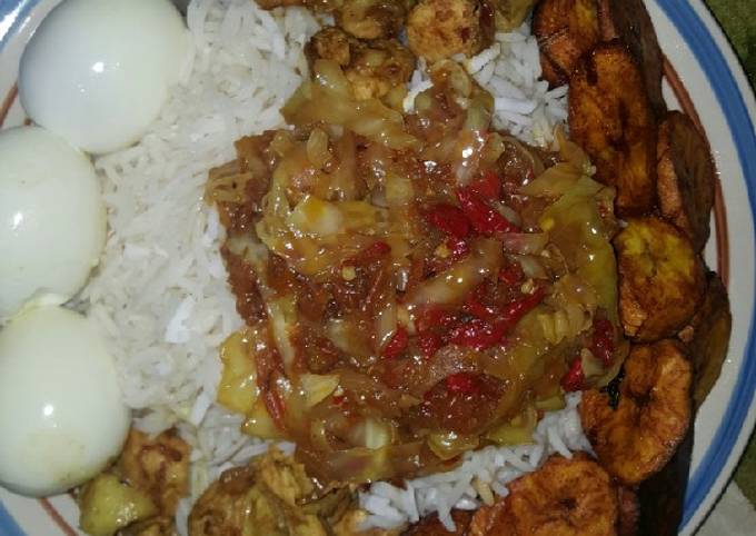 Recipe of Jamie Oliver Coconut rice wit cabaje souce