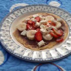 Strawberry and banana crepes A picture of Strawberry and banana crepes.