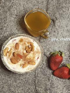 صورة لوصفة لبن بالشوفان صحي 😋