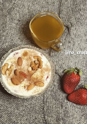 صورة لوصفة لبن بالشوفان صحي 😋