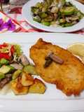 Milanesa con verduras y patatas: receta de mi cocinero favorito