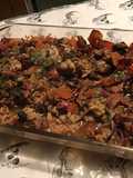 Araignée de porc aux tomates,oignons rouges et raisins secs