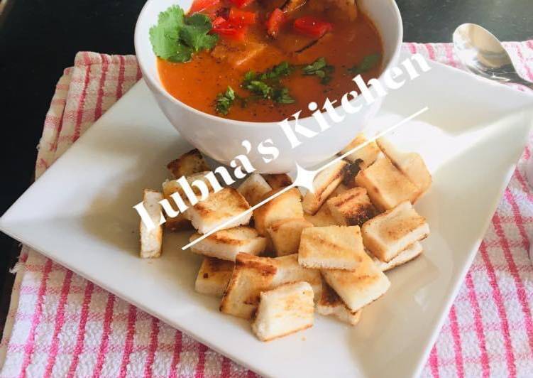 Recipe of Speedy Roasted Red Pepper and Tomato Soup