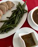 Peceto asado con variedad de salsas