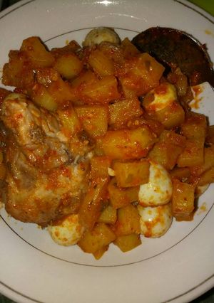 Foto resep Balado kentang daun jeruk