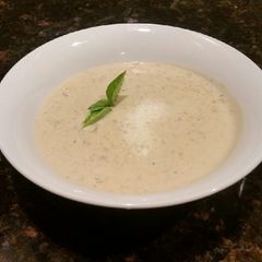 A picture of Brad's butternut, cauliflower, and beer bisque.