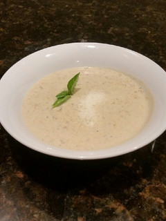 A picture of Brad's butternut, cauliflower, and beer bisque.