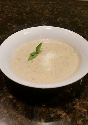 A picture of Brad's butternut, cauliflower, and beer bisque.