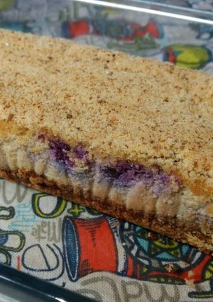 Una foto de Barritas de cheesecake con arándanos