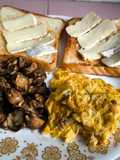 Brie Toast with Mushrooms & Omelette