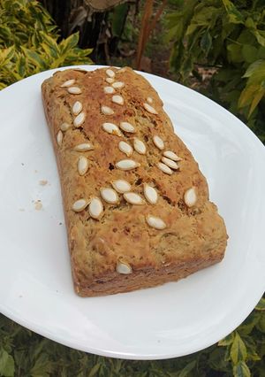A picture of Vegan banana bread cake-eggless,sugar free and dairy free.