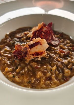 Una foto de Arroz meloso de bogavante