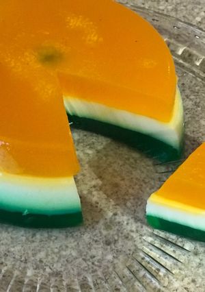 A picture of Tricolour pudding.